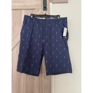 NWT Golf Surf & Swim Co 34 printed stretch herringbone golfer shorts